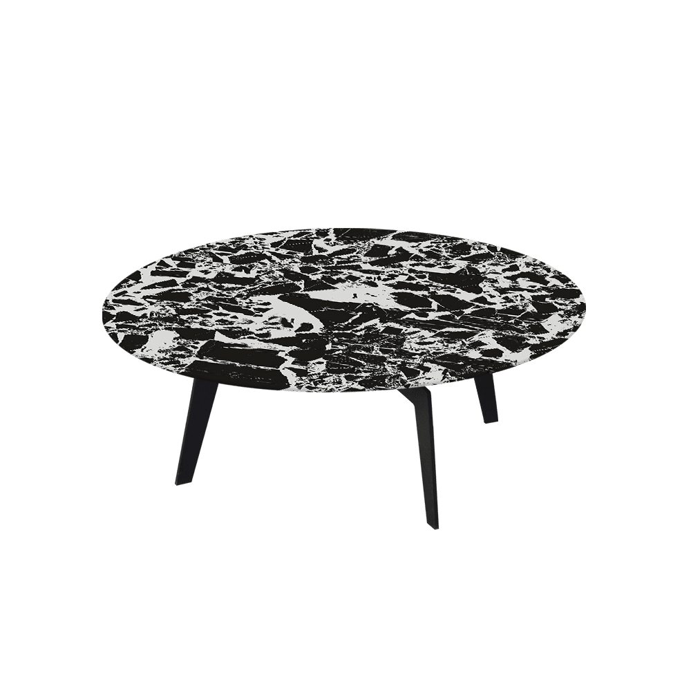 ELENA – Mix & Match Marble Coffee Table with Black Metal Leg (1000mm)