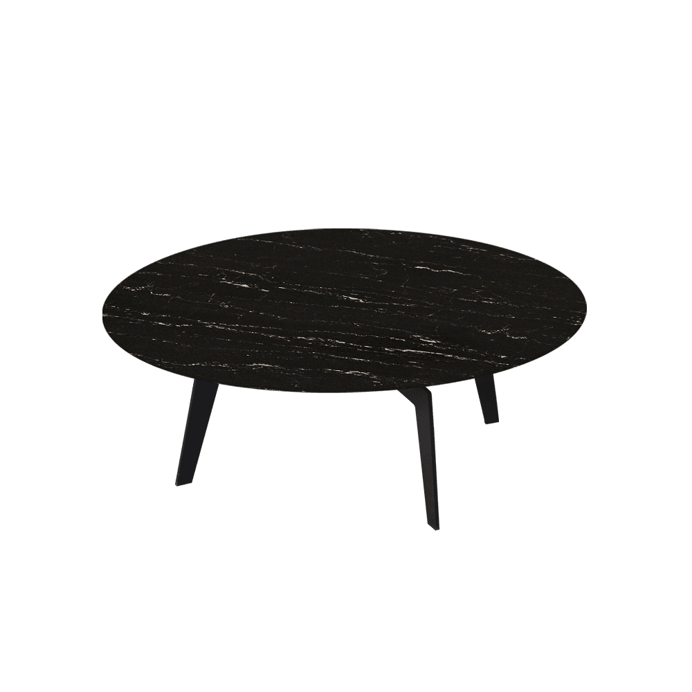 ELENA – Mix & Match Marble Coffee Table with Black Metal Leg (1000mm)