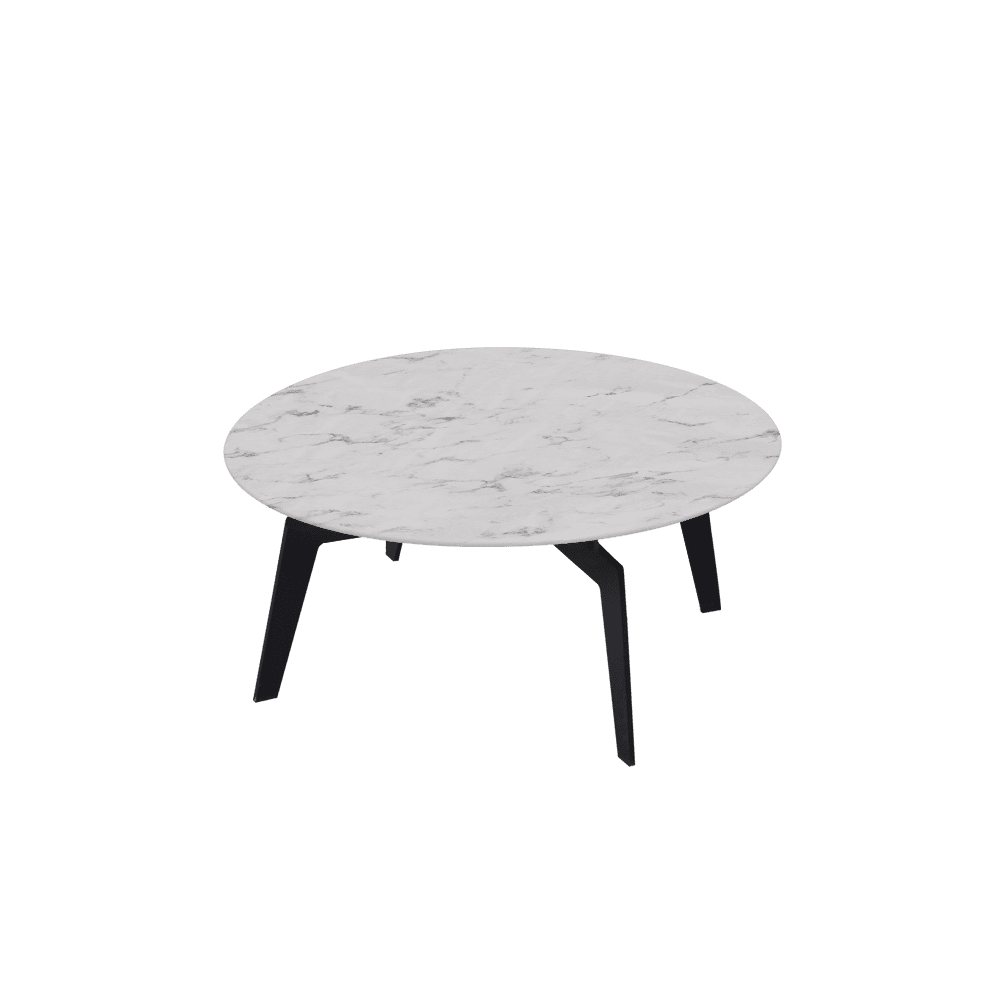 ELENA – Mix & Match Marble Coffee Table with Black Metal Leg (0.8m)