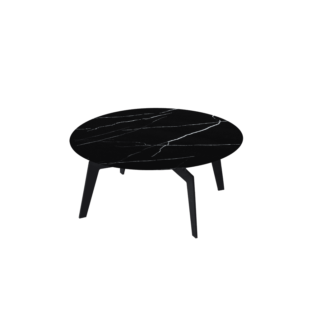 ELENA – Mix & Match Marble Coffee Table with Black Metal Leg (0.8m)