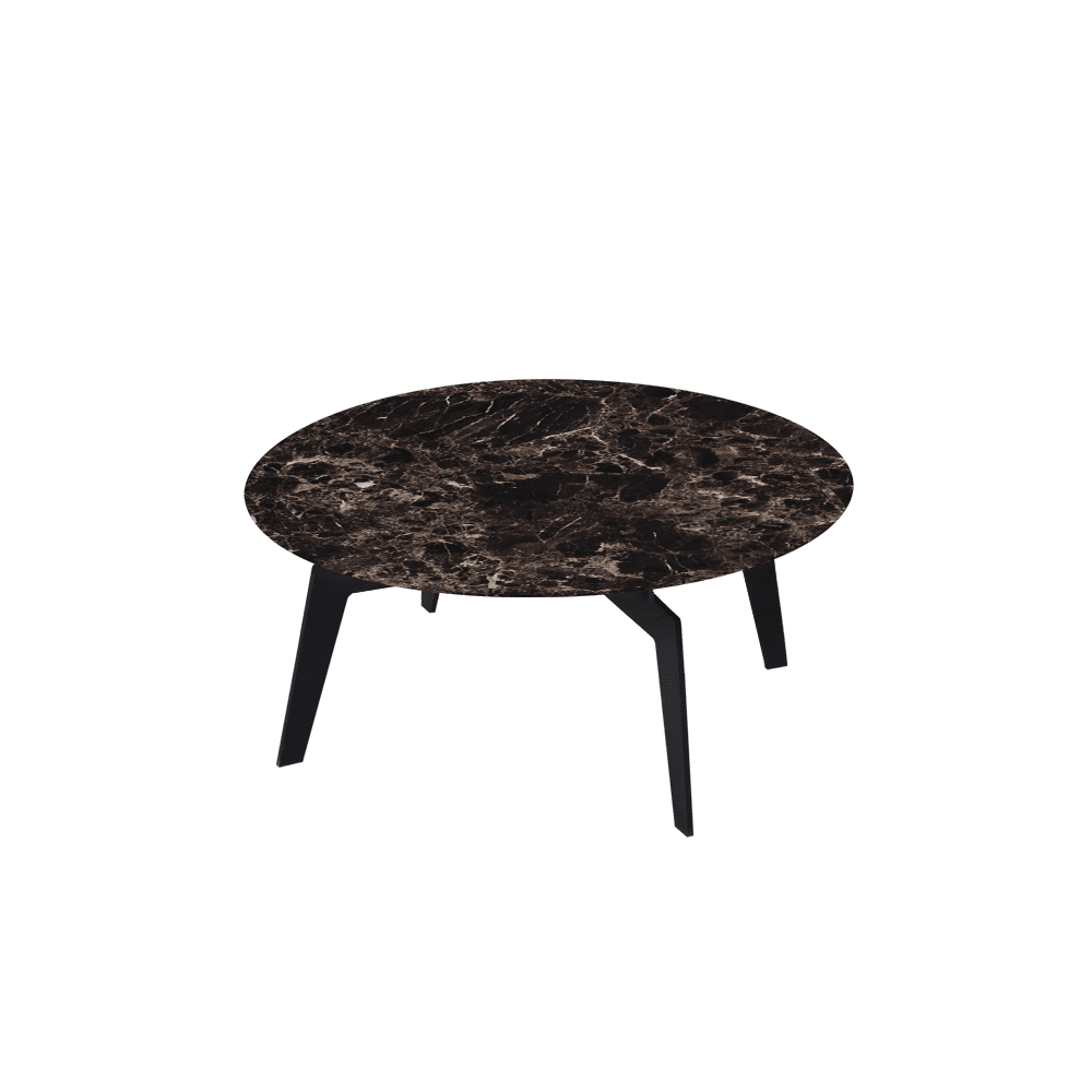 ELENA – Mix & Match Marble Coffee Table with Black Metal Leg (0.8m)