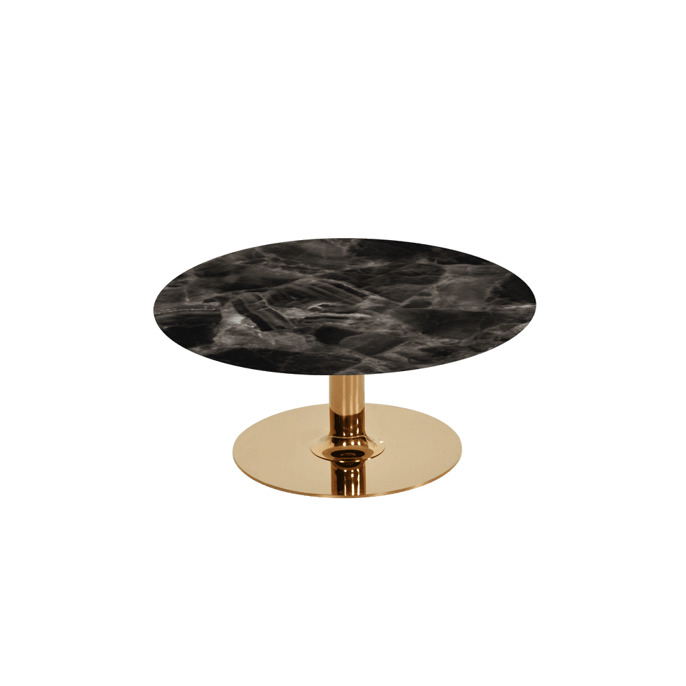 BELLA – Mix & Match Marble Coffee Table with Gold Coloured Stainless Steel Base (800mm)