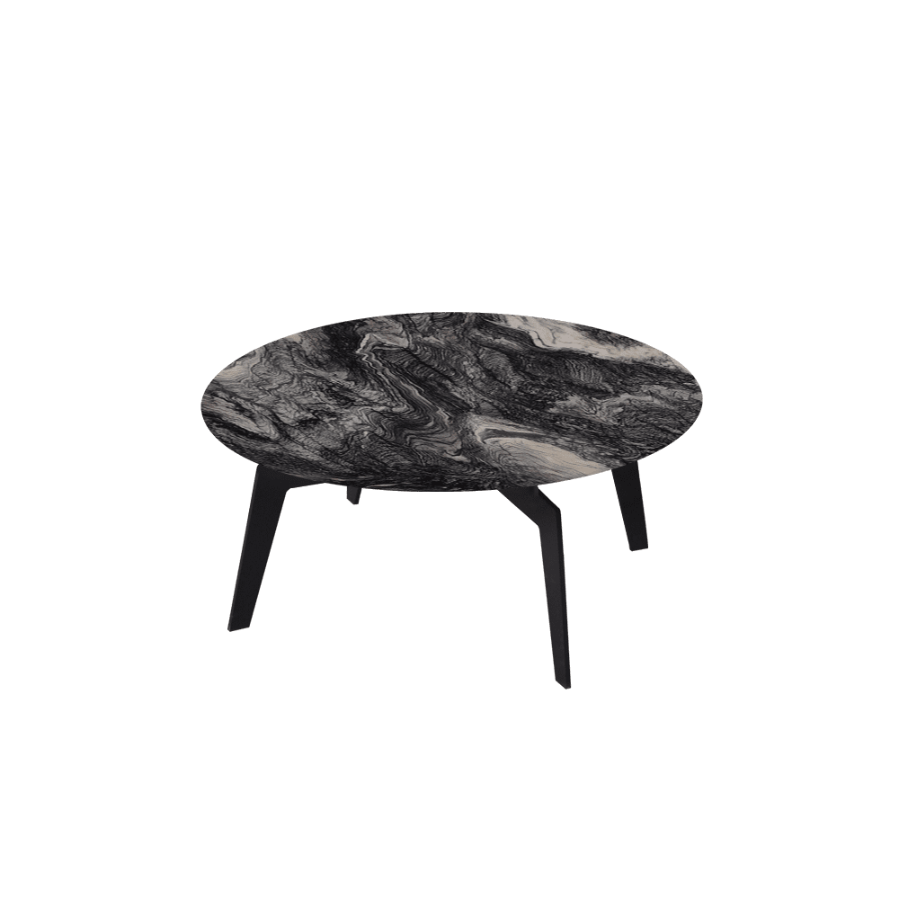 ELENA – Mix & Match Marble Coffee Table with Black Metal Leg (0.8m)