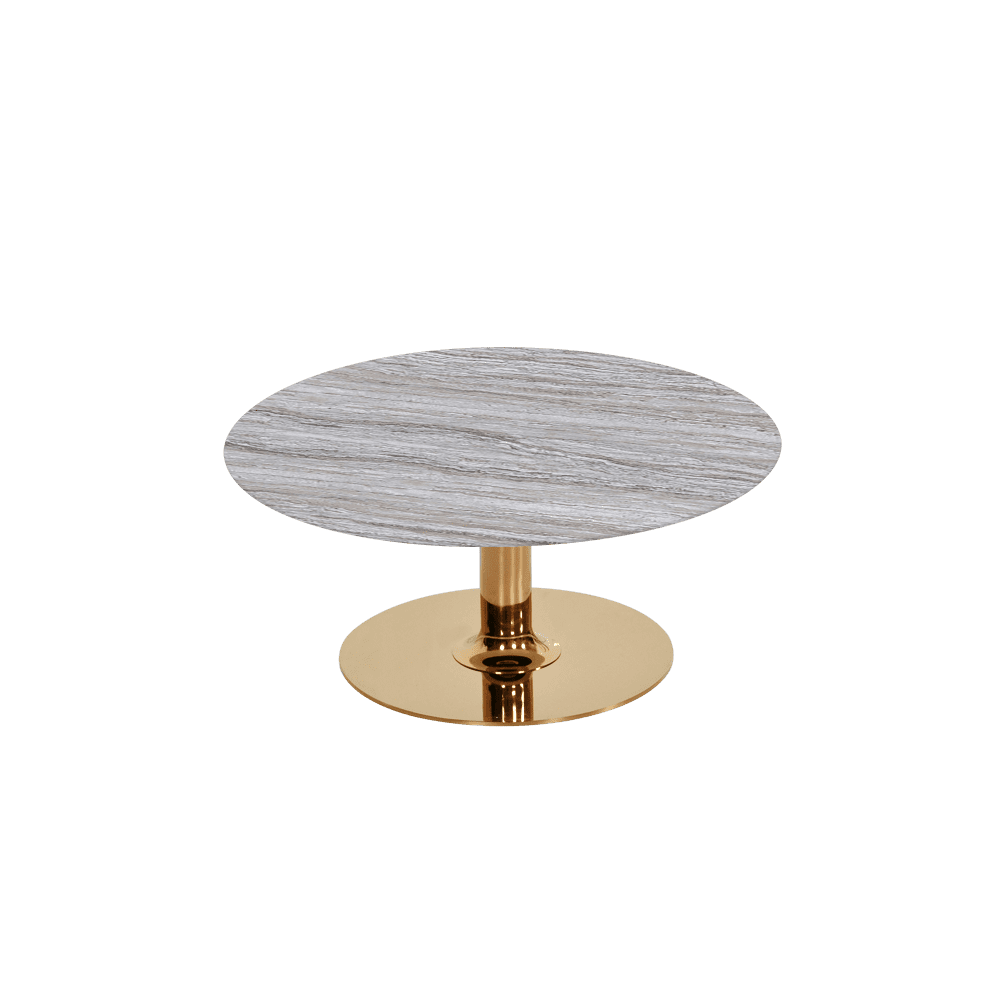BELLA – Mix & Match Marble Coffee Table with Gold Coloured Stainless Steel Base (800mm)