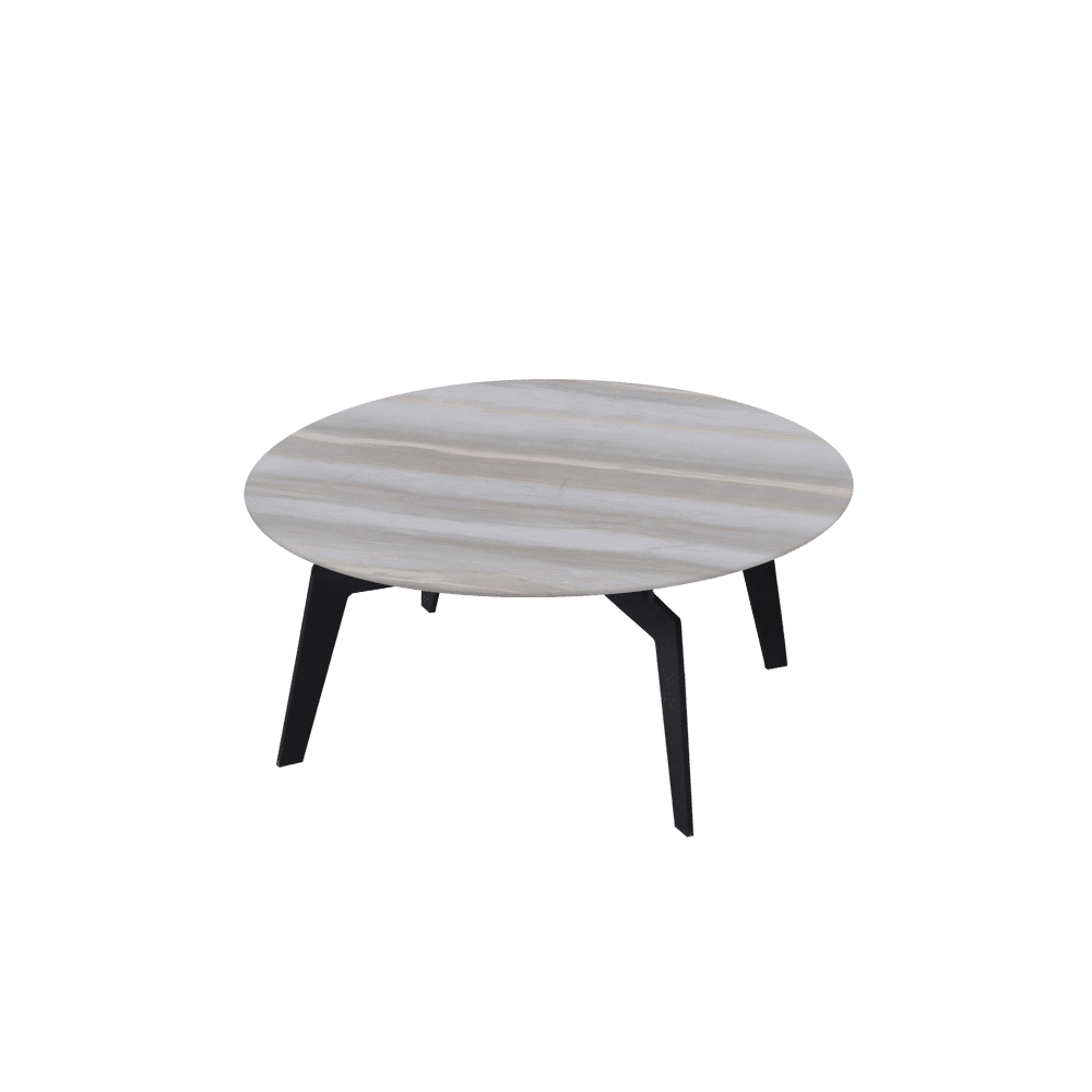 ELENA – Mix & Match Marble Coffee Table with Black Metal Leg (0.8m)