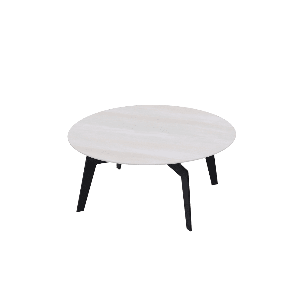 ELENA – Mix & Match Marble Coffee Table with Black Metal Leg (0.8m)