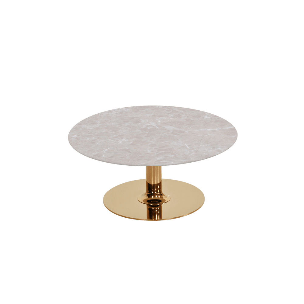 BELLA – Mix & Match Marble Coffee Table with Gold Coloured Stainless Steel Base (1000mm)
