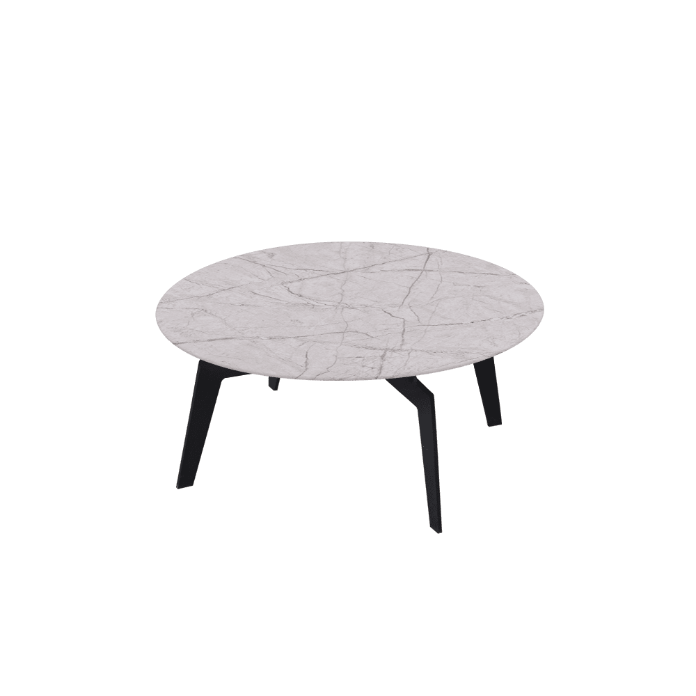 ELENA – Mix & Match Marble Coffee Table with Black Metal Leg (0.8m)