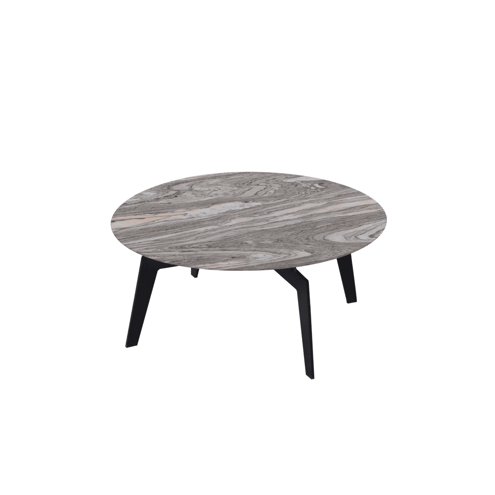 ELENA – Mix & Match Marble Coffee Table with Black Metal Leg (0.8m)