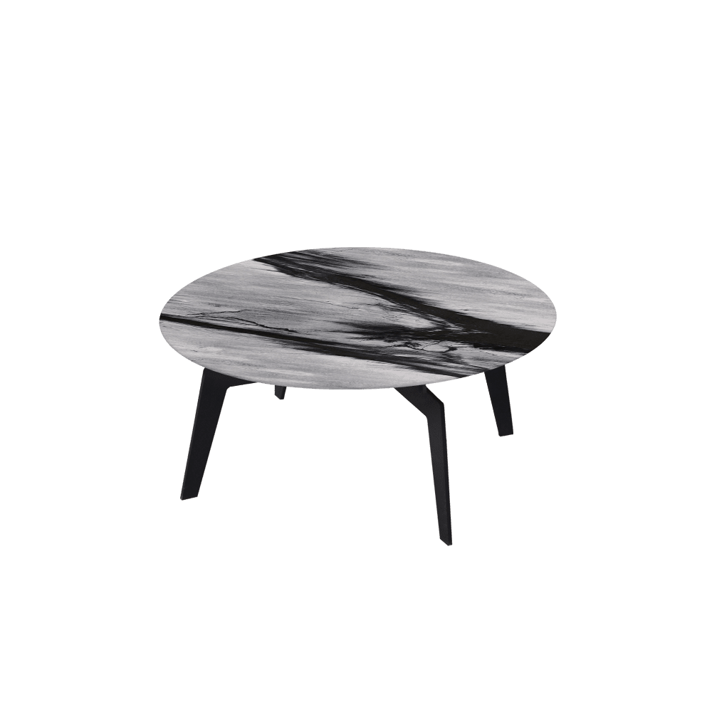 ELENA – Mix & Match Marble Coffee Table with Black Metal Leg (0.8m)