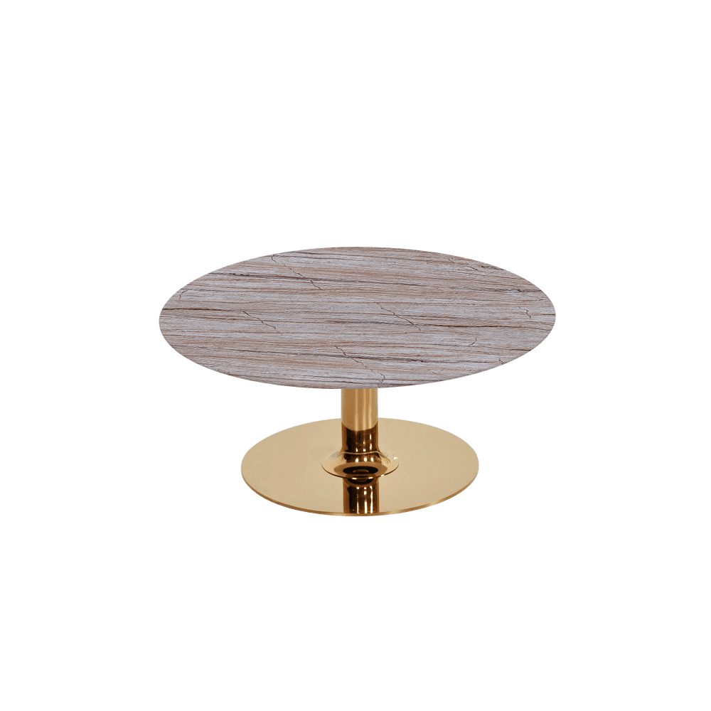 BELLA – Mix & Match Marble Coffee Table with Gold Coloured Stainless Steel Base (800mm)