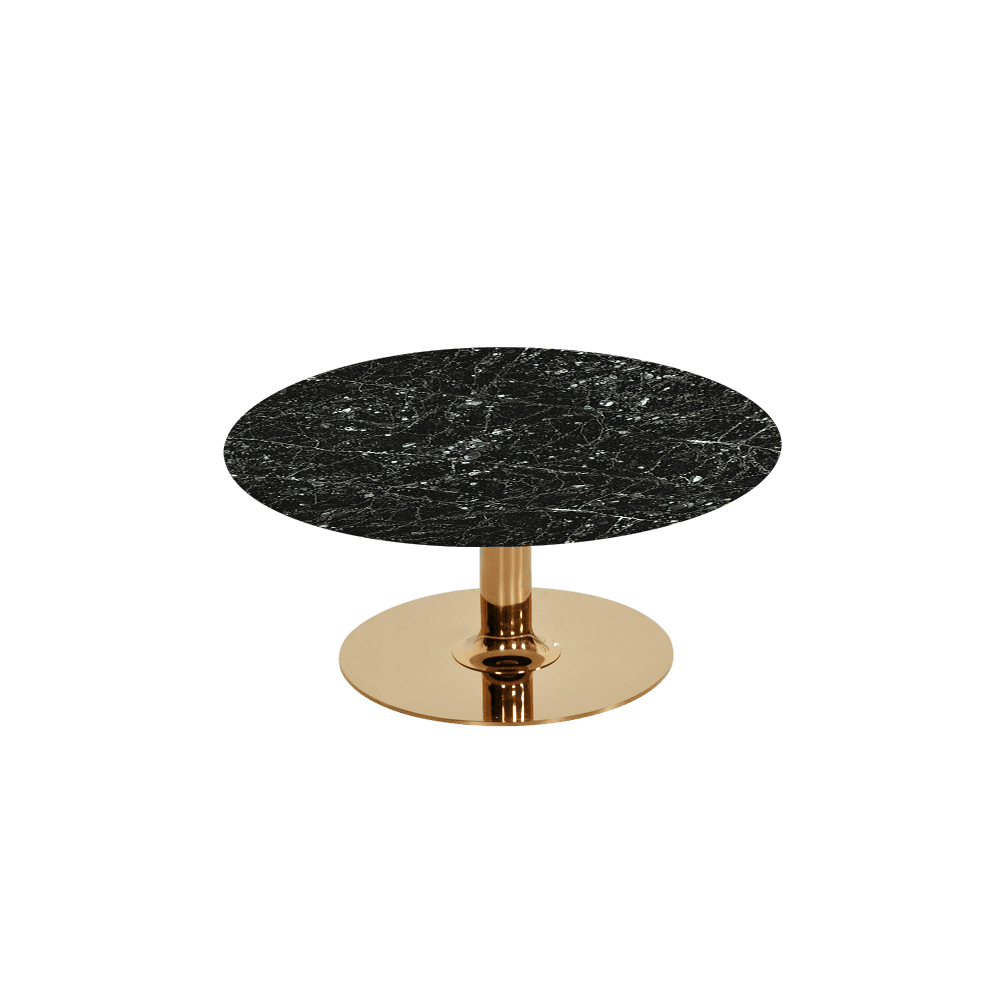 BELLA – Mix & Match Marble Coffee Table with Gold Coloured Stainless Steel Base (800mm)