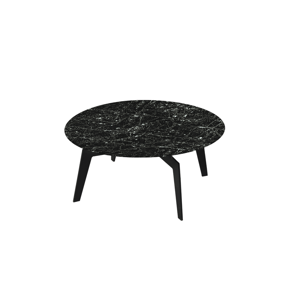 ELENA – Mix & Match Marble Coffee Table with Black Metal Leg (0.8m)