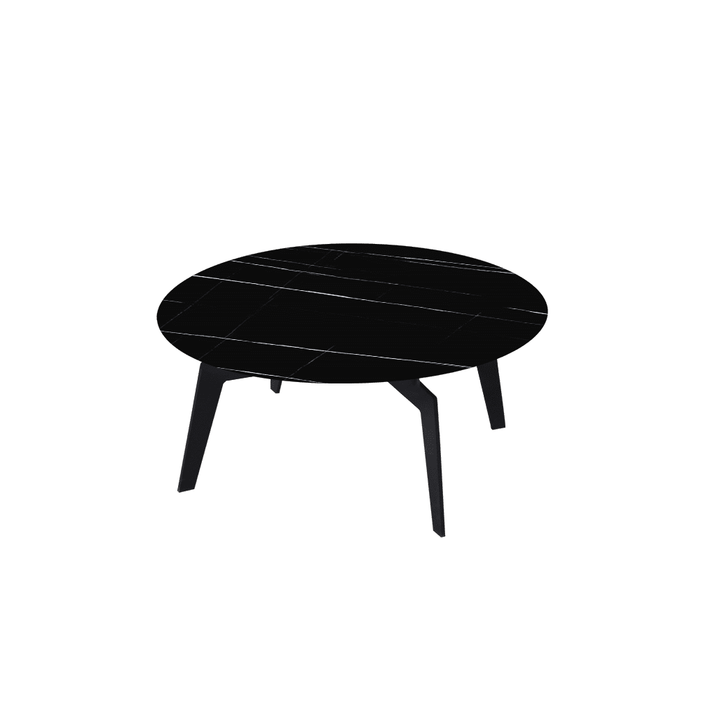 ELENA – Mix & Match Marble Coffee Table with Black Metal Leg (0.8m)