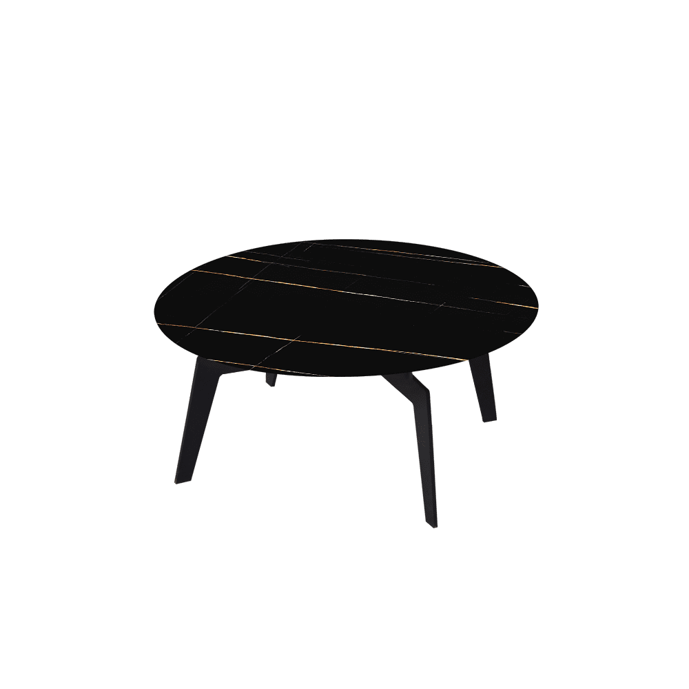 ELENA – Mix & Match Marble Coffee Table with Black Metal Leg (0.8m)