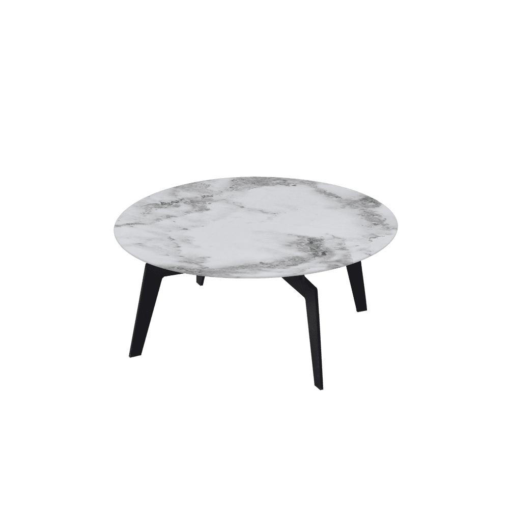 ELENA – Mix & Match Marble Coffee Table with Black Metal Leg (0.8m)