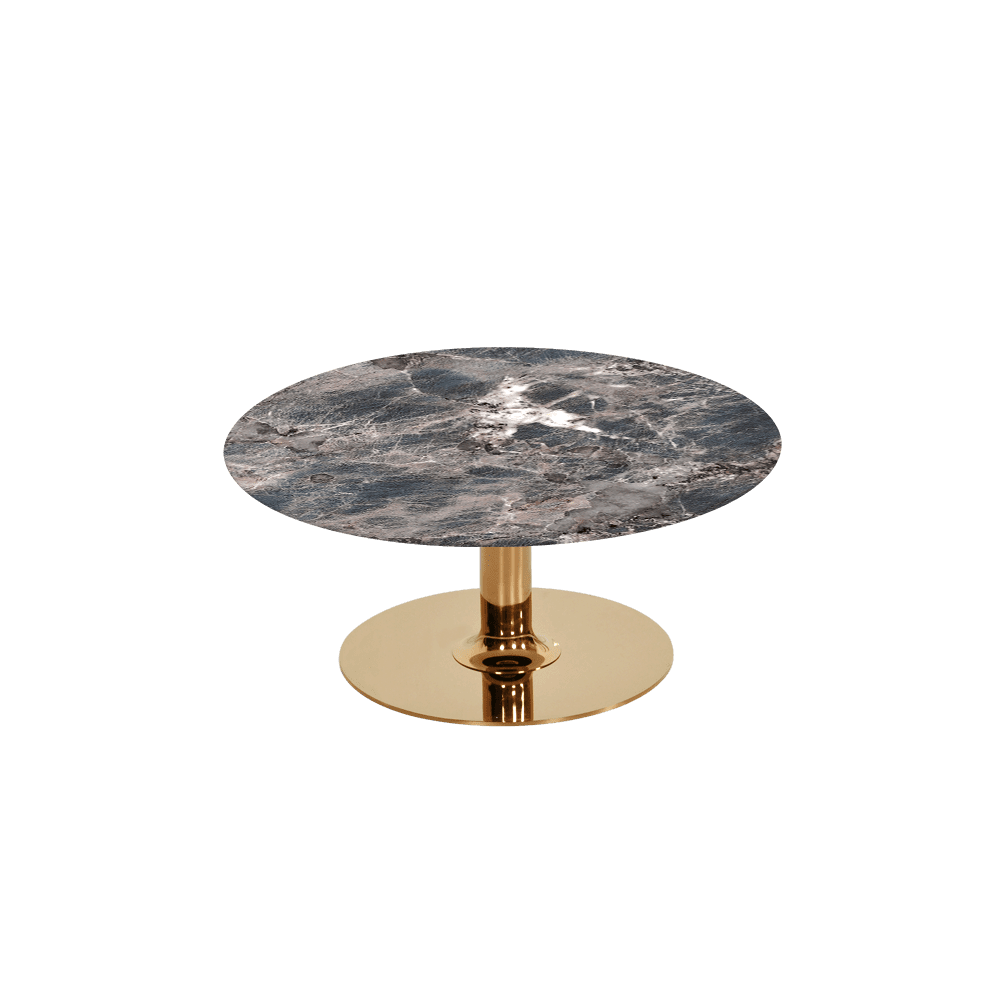 BELLA – Mix & Match Marble Coffee Table with Gold Coloured Stainless Steel Base (800mm)