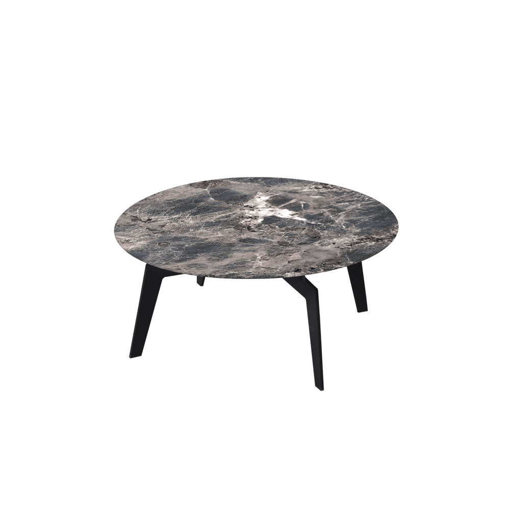 ELENA – Mix & Match Marble Coffee Table with Black Metal Leg (0.8m)