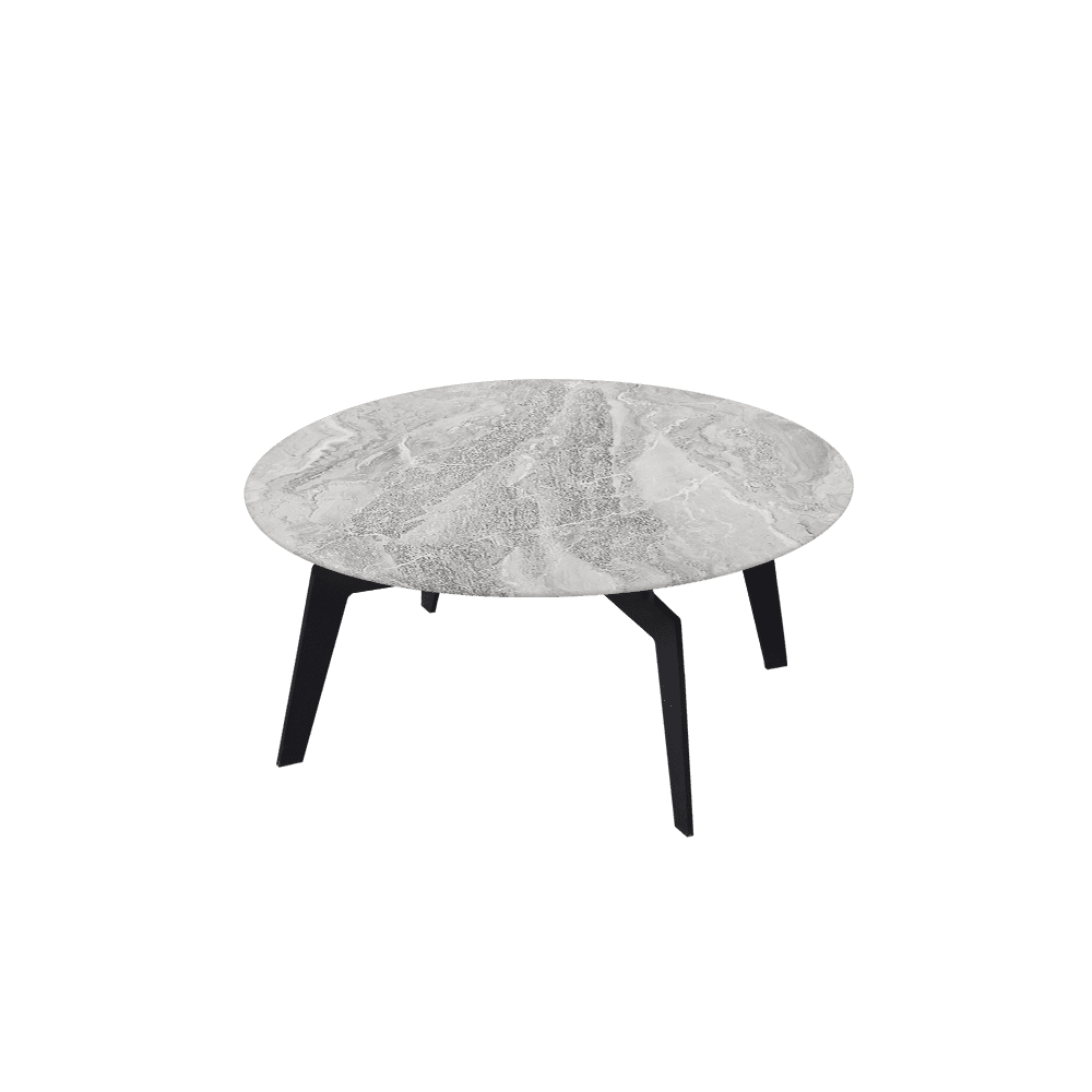 ELENA – Mix & Match Marble Coffee Table with Black Metal Leg (0.8m)