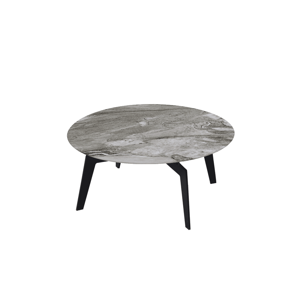 ELENA – Mix & Match Marble Coffee Table with Black Metal Leg (0.8m)