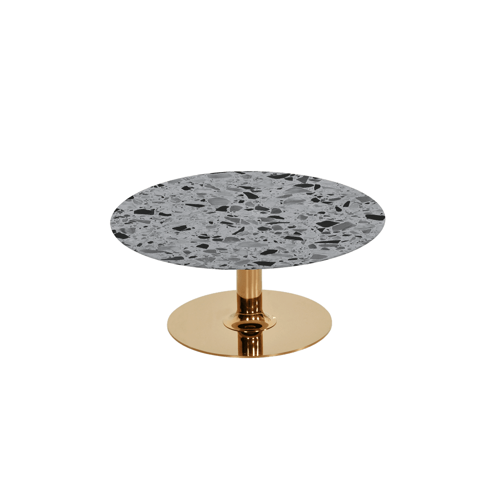 BELLA – Mix & Match Marble Coffee Table with Gold Coloured Stainless Steel Base (800mm)