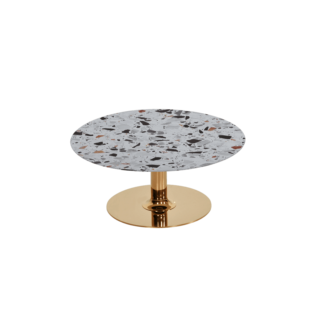 BELLA – Mix & Match Marble Coffee Table with Gold Coloured Stainless Steel Base (800mm)