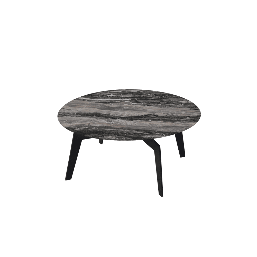 ELENA – Mix & Match Marble Coffee Table with Black Metal Leg (0.8m)