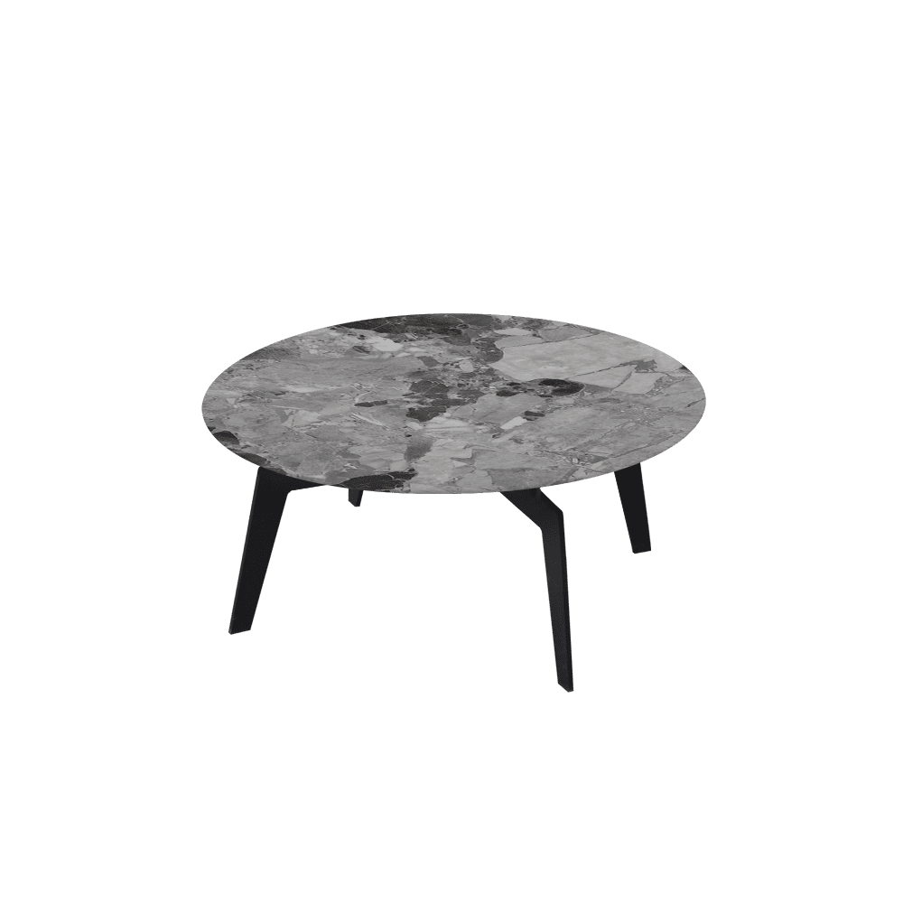 ELENA – Mix & Match Marble Coffee Table with Black Metal Leg (0.8m)
