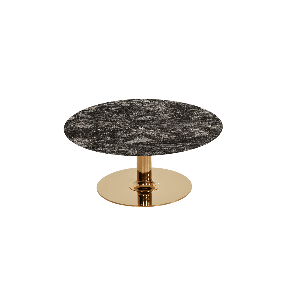 BELLA – Mix & Match Marble Coffee Table with Gold Coloured Stainless Steel Base (800mm)