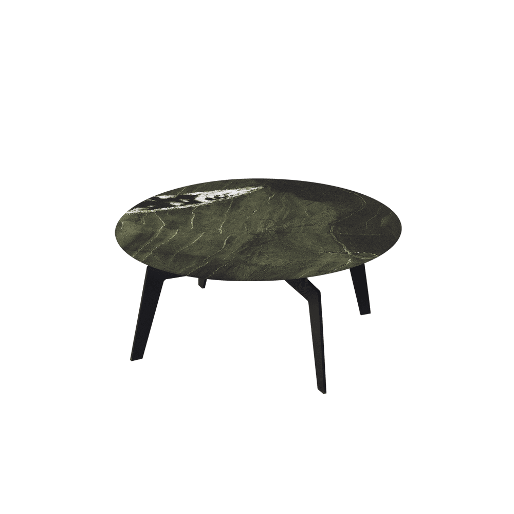 ELENA – Mix & Match Marble Coffee Table with Black Metal Leg (0.8m)