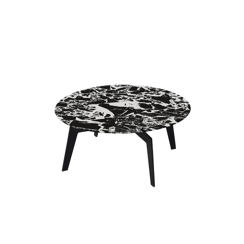ELENA – Mix & Match Marble Coffee Table with Black Metal Leg (0.8m)