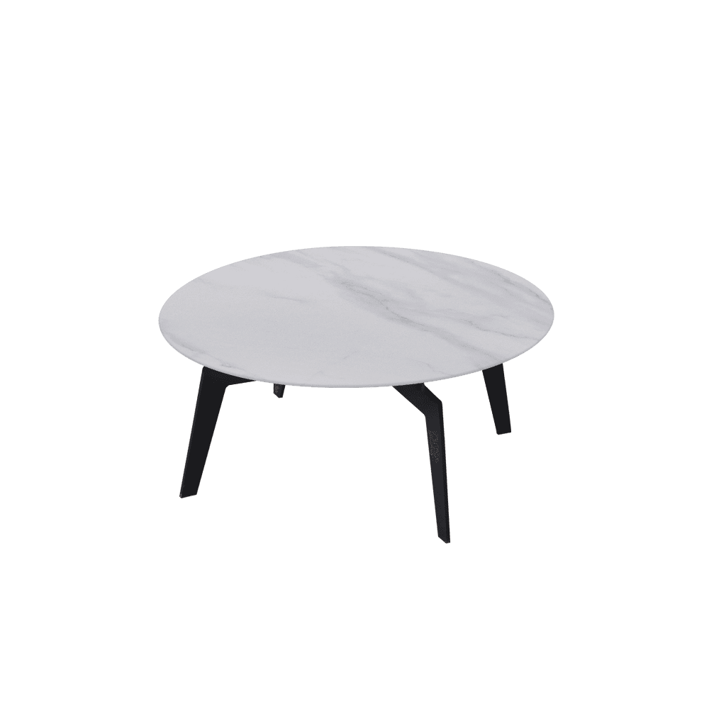 ELENA – Mix & Match Marble Coffee Table with Black Metal Leg (0.8m)