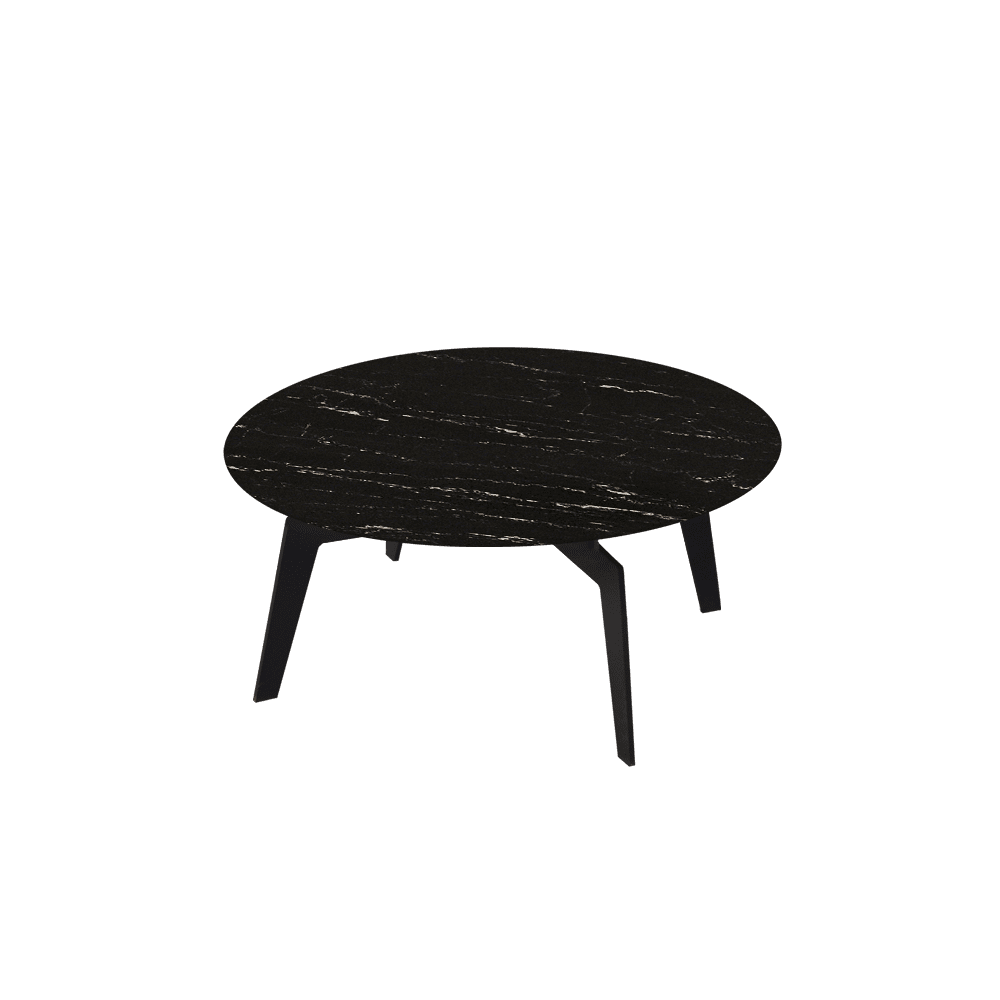 ELENA – Mix & Match Marble Coffee Table with Black Metal Leg (0.8m)