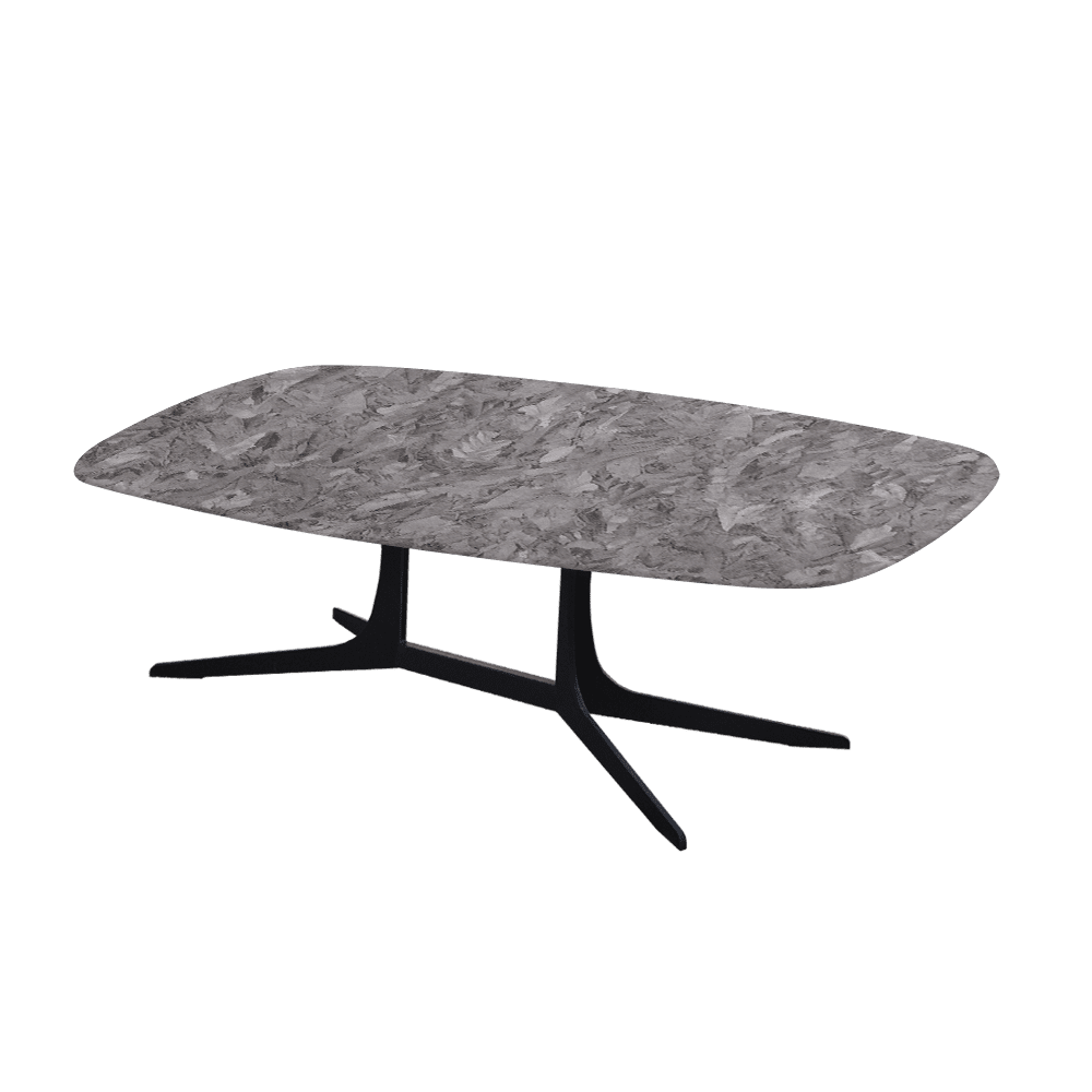 HANNA – Mix & Match Marble Coffee Table with Black Metal Leg (1200mm x 700mm)