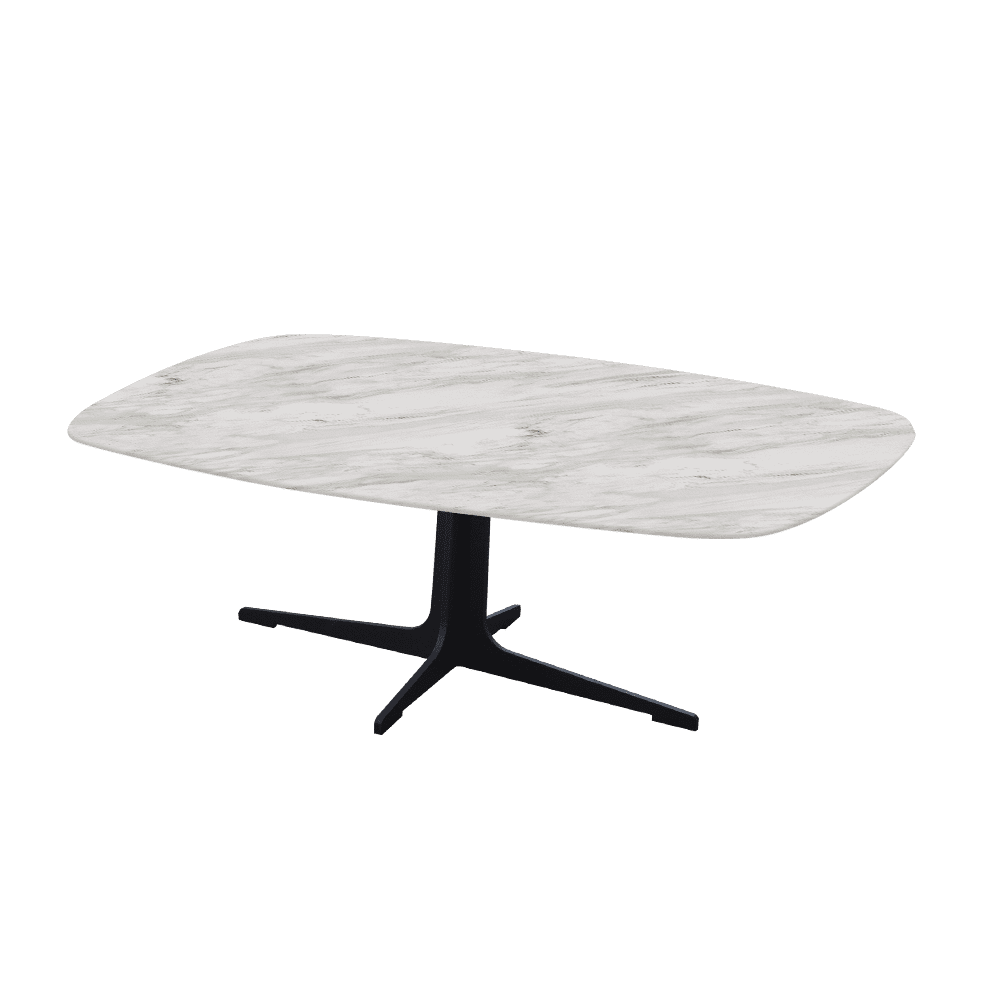 TARINA – Mix & Match Marble Coffee Table with Black Metal Leg (1200mm x 700mm)