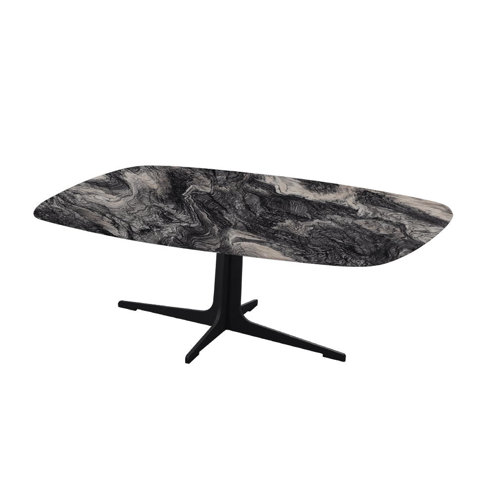 TARINA – Mix & Match Marble Coffee Table with Black Metal Leg (1200mm x 700mm)