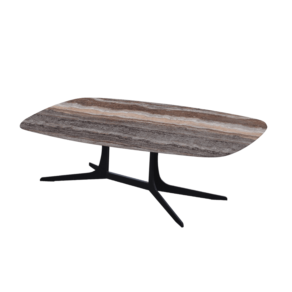 HANNA – Mix & Match Marble Coffee Table with Black Metal Leg (1200mm x 700mm)