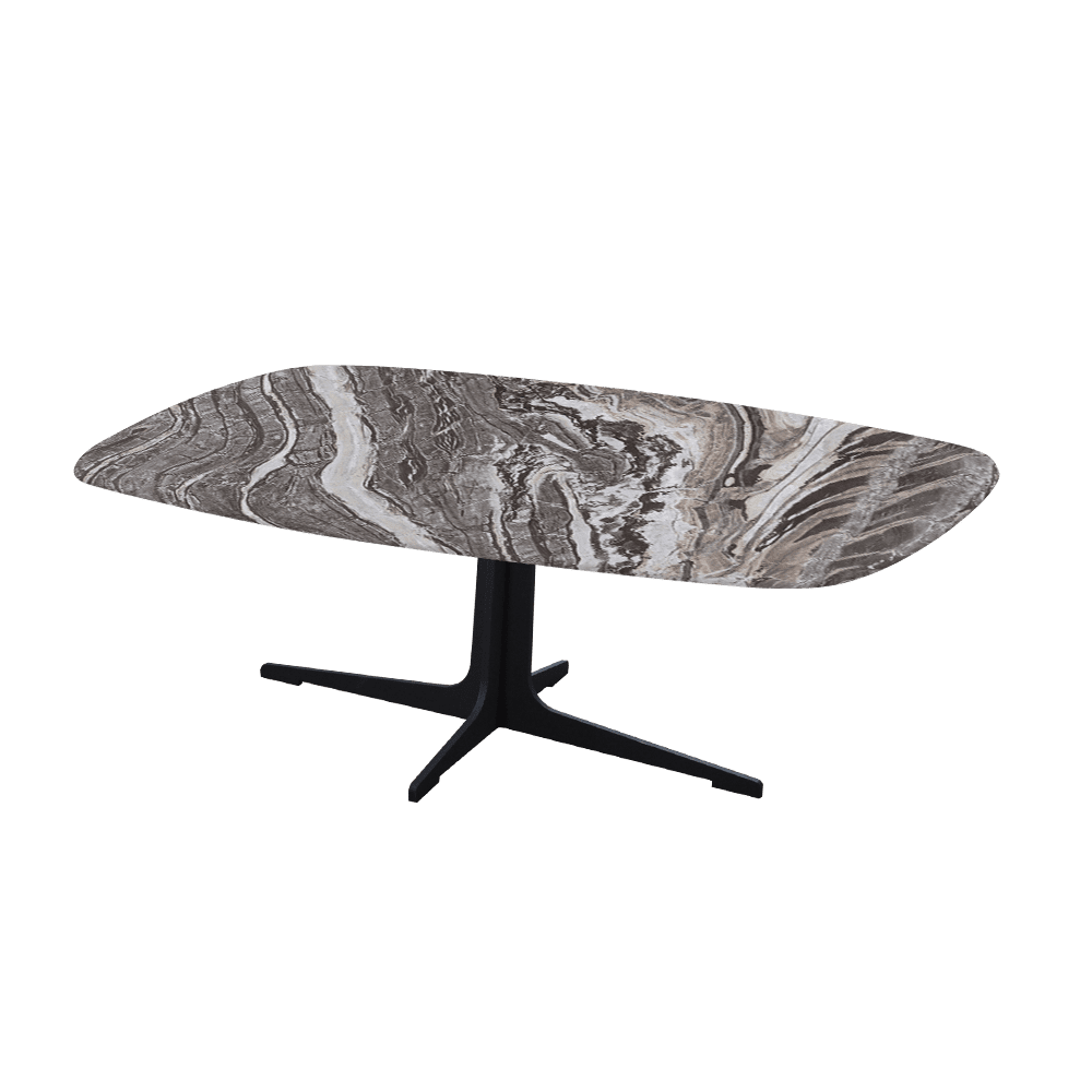 TARINA – Mix & Match Marble Coffee Table with Black Metal Leg (1200mm x 700mm)