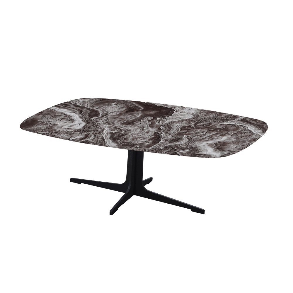 TARINA – Mix & Match Marble Coffee Table with Black Metal Leg (1200mm x 700mm)
