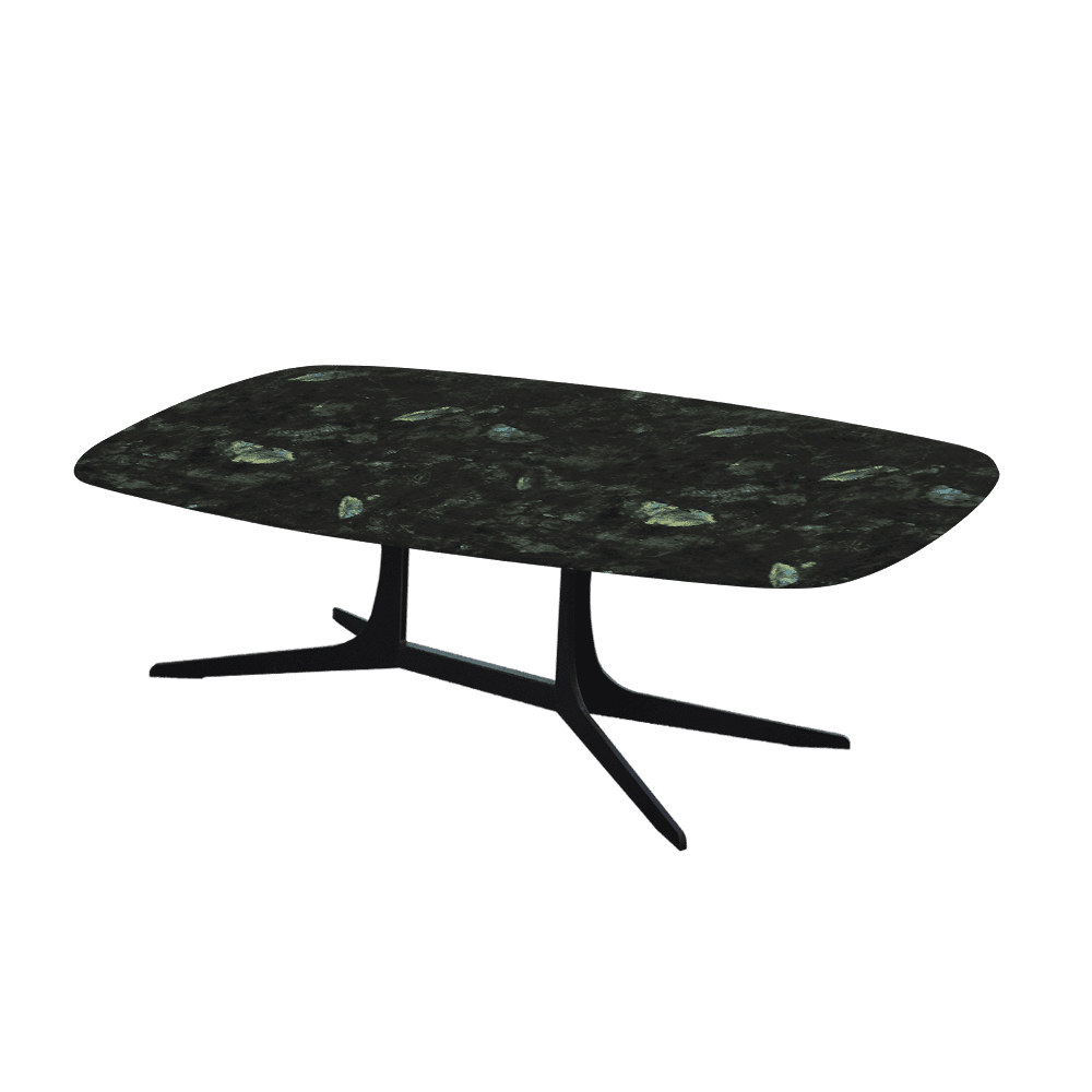 HANNA – Mix & Match Marble Coffee Table with Black Metal Leg (1200mm x 700mm)