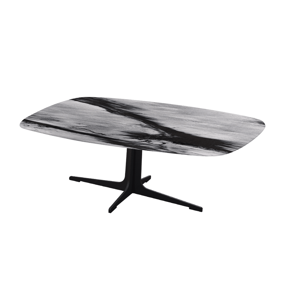 TARINA – Mix & Match Marble Coffee Table with Black Metal Leg (1200mm x 700mm)