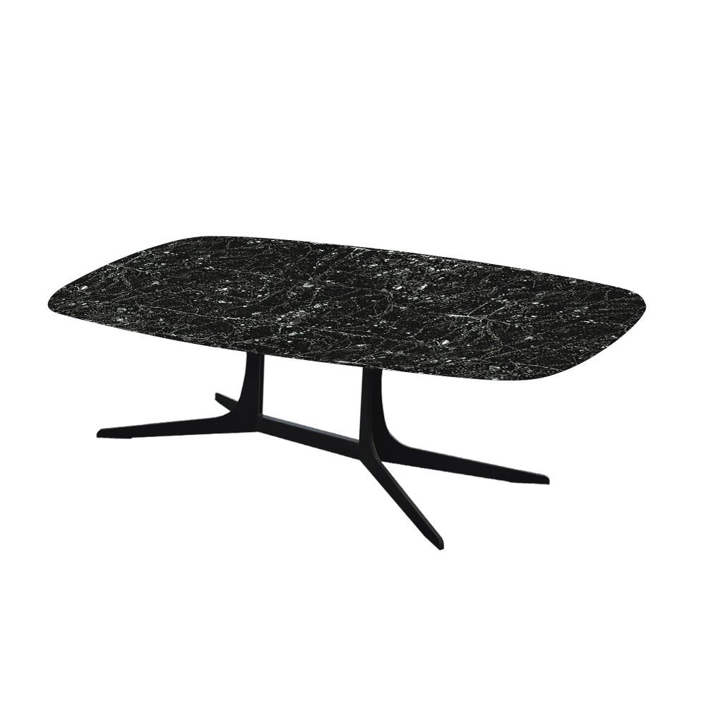 HANNA – Mix & Match Marble Coffee Table with Black Metal Leg (1200mm x 700mm)
