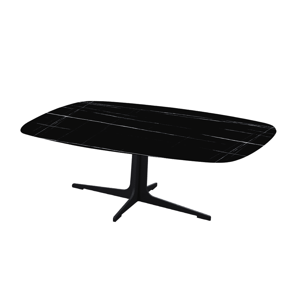 TARINA – Mix & Match Marble Coffee Table with Black Metal Leg (1200mm x 700mm)