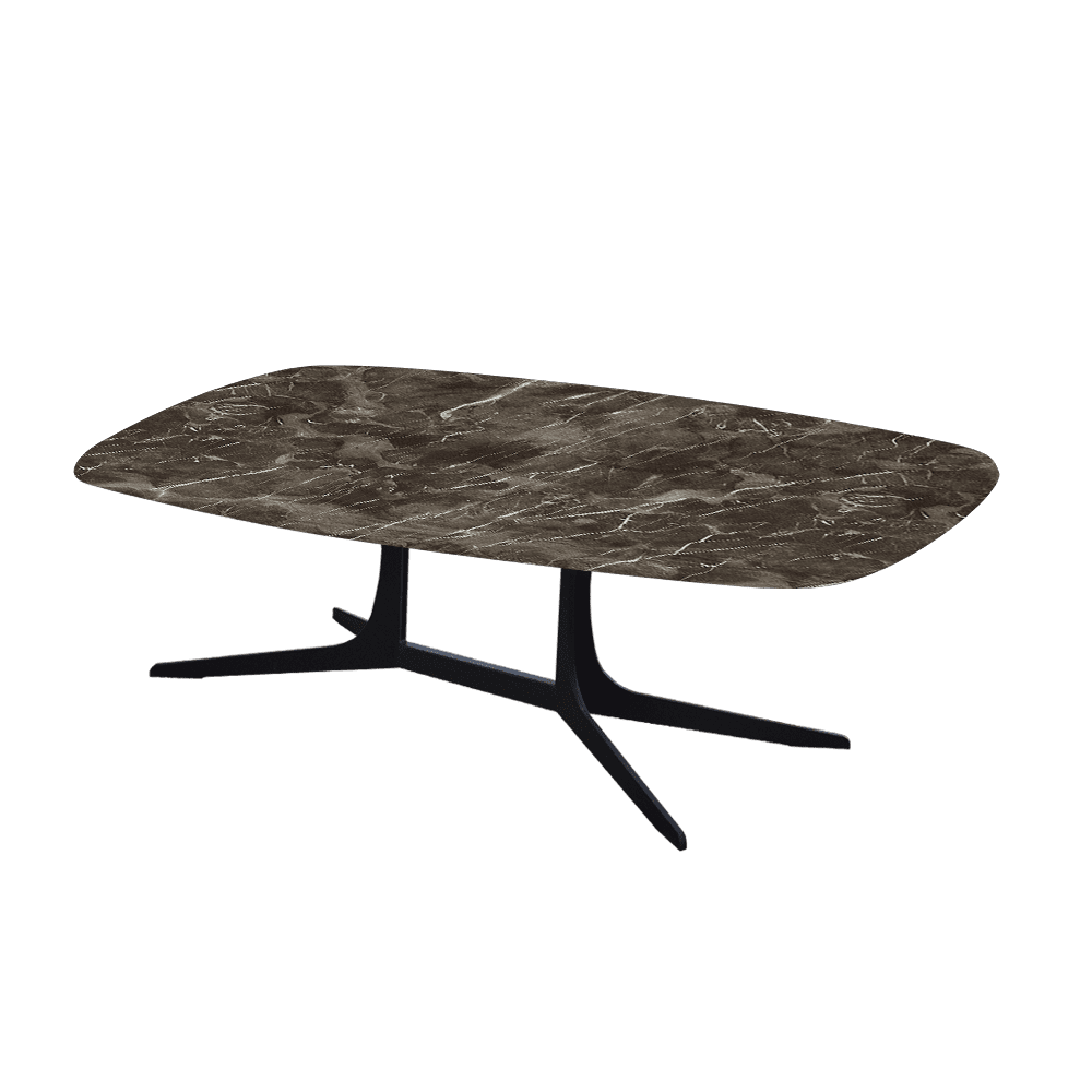 HANNA – Mix & Match Marble Coffee Table with Black Metal Leg (1200mm x 700mm)