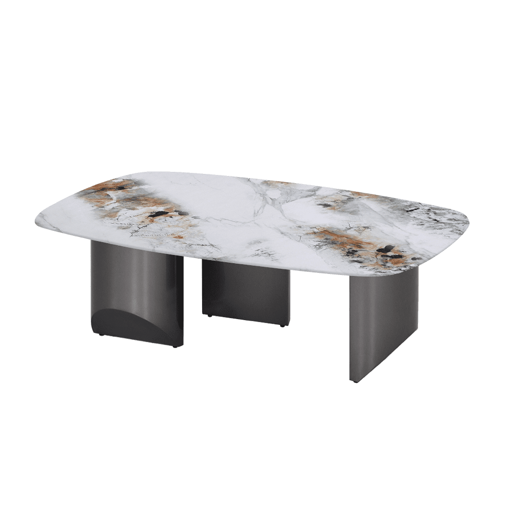 NOA – Mix & Match Marble Coffee Table with Stainless Steel Leg (1200mm x 700mm)