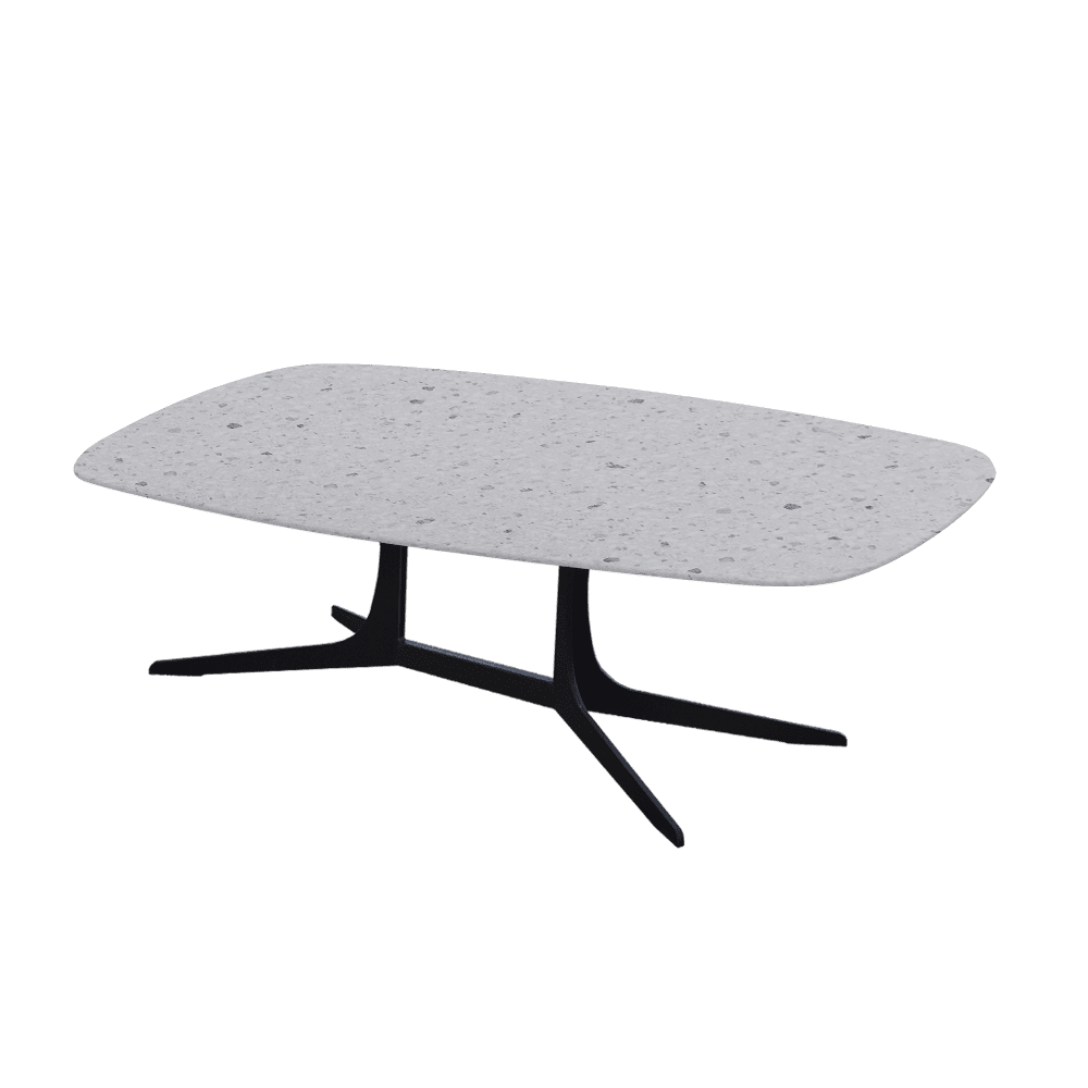 HANNA – Mix & Match Marble Coffee Table with Black Metal Leg (1200mm x 700mm)