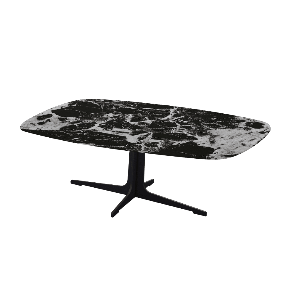 TARINA – Mix & Match Marble Coffee Table with Black Metal Leg (1200mm x 700mm)