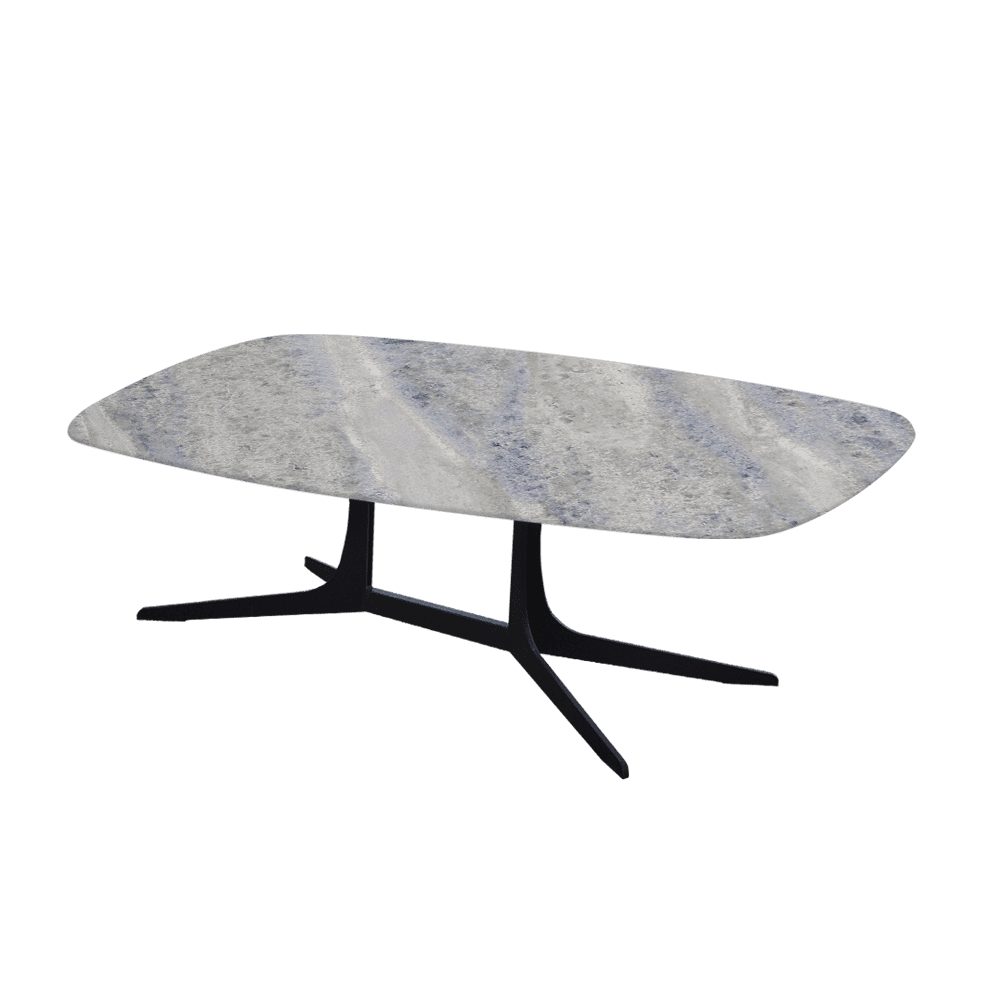 HANNA – Mix & Match Marble Coffee Table with Black Metal Leg (1200mm x 700mm)