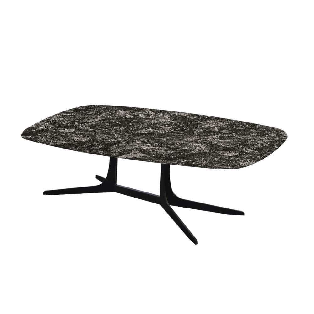 HANNA – Mix & Match Marble Coffee Table with Black Metal Leg (1200mm x 700mm)