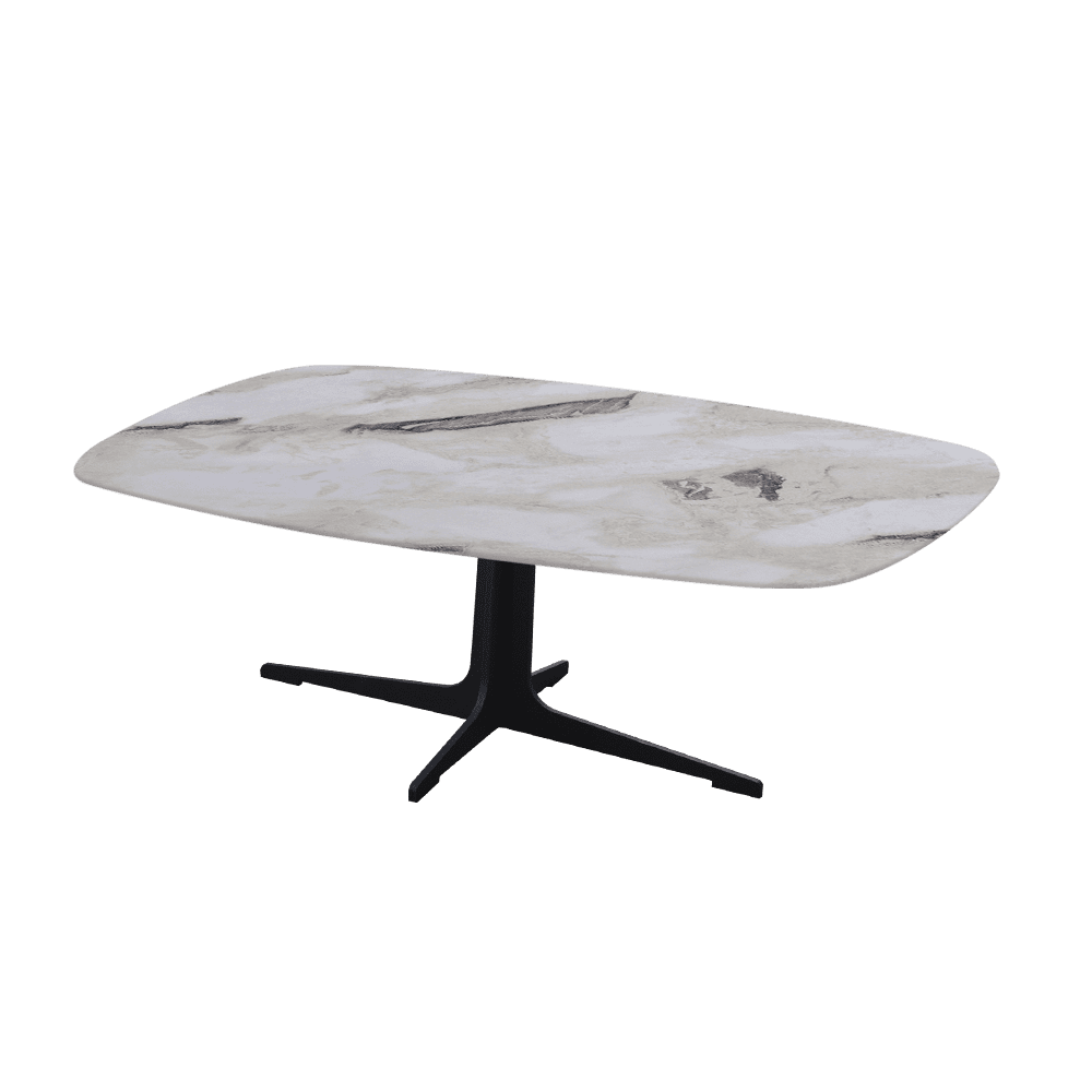 TARINA – Mix & Match Marble Coffee Table with Black Metal Leg (1200mm x 700mm)